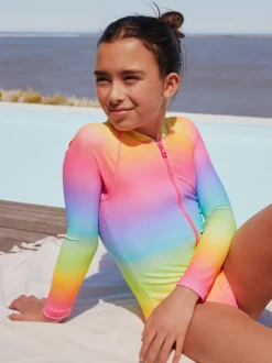 Next - Maillot de bain Sunsafe à manches longues (3mois-16ans) Imprimé arc-en-ciel dégradé Best