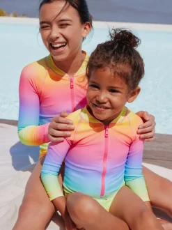 Next - Maillot de bain Sunsafe à manches longues (3mois-16ans) Imprimé arc-en-ciel dégradé Best