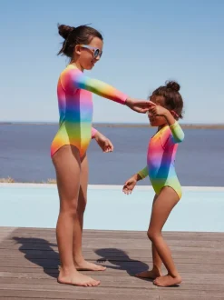 Next - Maillot de bain Sunsafe à manches longues (3mois-16ans) Imprimé arc-en-ciel dégradé Best