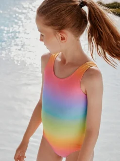 Next Imprimé arc-en-ciel dégradé - Maillot de bain à col dégagé (3-16ans) Online