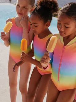 Next Imprimé arc-en-ciel dégradé - Maillot de bain à col dégagé (3-16ans) Online
