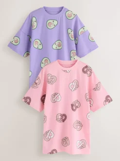 Next Imprimé avocat rose/violet - Pack Nighties 2 (3-16ans) Best