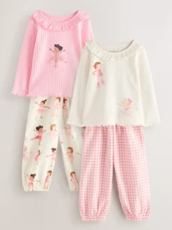 Next Imprimé ballerine rose - Pantalon de pyjama tissé, lot de 2 (9mois-10ans) Discount