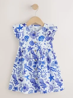 Next Imprimé bord de mer - Robe à manches à double volant (3mois8ans) Hot