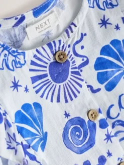 Next Imprimé bord de mer - Robe à manches à double volant (3mois8ans) Hot