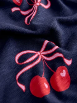 Next Imprimé cerise bleu marine - Manches courtes Jersey Robe (3-16yrs) Sale