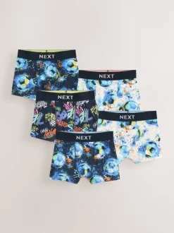 Next Imprimé de football Bleu - Lot de 5 boxers (2-16ans) New