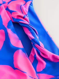 Next Imprimé fleuri bleu/rose - Bikini à manches longues (3-16 ans) Hot