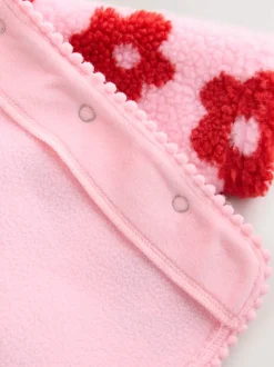 Next Imprimé fleuri rose sur l’ensemble - Veste bébé à capuche en peau lainée (0mois2ans) New