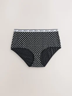 Next - Lot de 4 culottes à logo en coton Imprimé floral noir / blanc