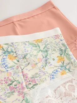 Next Imprimé floral/rose pâle - Lot de 2 culottes en dentelle sculptante Online