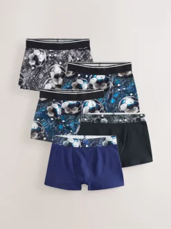 Next Imprimé football bleu/noir - Lot de 5 boxers (2-16ans)