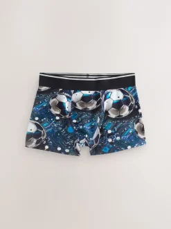 Next Imprimé football bleu/noir - Lot de 5 boxers (2-16ans)