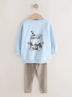 Next Imprimé lait bleu - Ensemble sweat et leggings (3 mois-7 ans) Discount