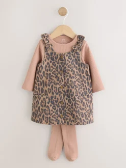 Next Imprimé Léopard - Body et collants à manches longues Tablier Ensemble 3 Pieces (0mois-2ans) Best