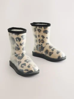 Next Imprimé Léopard - Bottes de pluie doublées Borg Hot