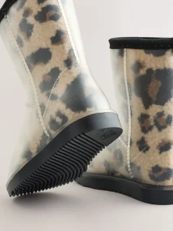 Next Imprimé Léopard - Bottes de pluie doublées Borg Hot