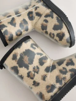 Next Imprimé Léopard - Bottes de pluie doublées Borg Hot