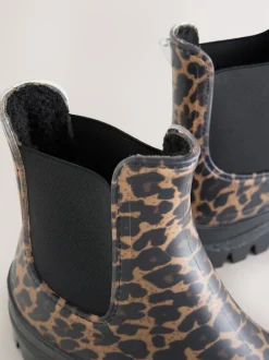 Next Imprimé Léopard - Bottines Chelsea doublées de fausse fourrure Online
