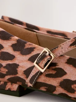 Next Imprimé Léopard - Chaussures Mary Jane à bout rond Clearance