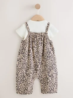 Next Imprimé Léopard - Ensemble Salopettes et Bodys en jersey BÉBÉ 2 Pieces (0mois-3ans) Sale