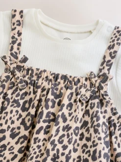 Next Imprimé Léopard - Ensemble Salopettes et Bodys en jersey BÉBÉ 2 Pieces (0mois-3ans) Sale