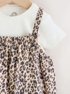 Next Imprimé Léopard - Ensemble Salopettes et Bodys en jersey BÉBÉ 2 Pieces (0mois-3ans) Sale