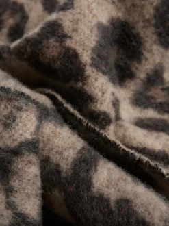 Love & Roses - Écharpe brossée Imprimé léopard foncé Outlet