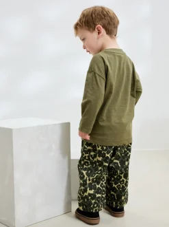Next - Pantalon large à enfiler (3mois-7ans) Imprimé Léopard Vert