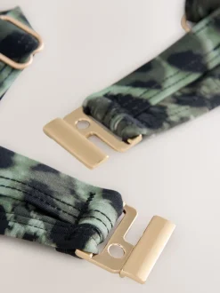 Next - Haut de bikini rembourré à armatures gainant Imprimé léopard vert/noir New