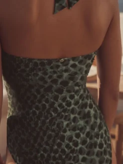 Next Imprimé léopard vert/noir - Maillot de bain dos nu qui contrôle le ventre Best