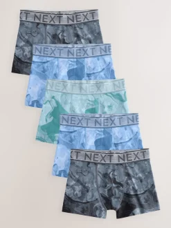 Next Imprimé marbré bleu - Lot de 5 boxers (2-16ans)
