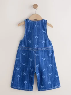 Next Imprimé nœud - Combinaison Denim sans manches (3mois-8ans) Clearance