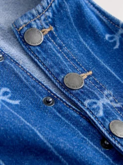 Next Imprimé nœud - Combinaison Denim sans manches (3mois-8ans) Clearance