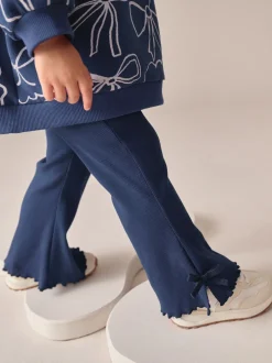 Next Imprimé nœud bleu marine - Ensemble sweat et legging évasé (3mois-7ans) Outlet
