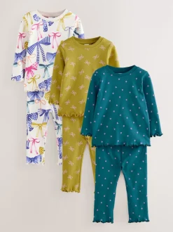 Next - Lot de 3 pyjamas Snuggle (9mois-12ans) Imprimé nœud multiple Hot