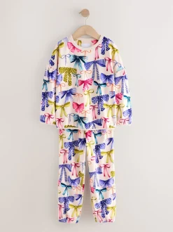 Next - Pyjama en laine polaire (9mths-16yrs) Imprimé nœud multiple Discount