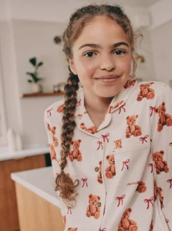 Next Imprimé ours blanc écru - Pyjama boutonné (3-16 ans) New