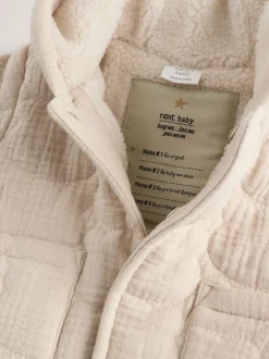 Next Imprimé ours écru - Veste zippée matelassée bébé Sale