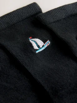Next - Chaussettes à motif brodé 4 Pack Imprimé pêcheur nautique Discount