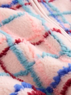 Next Imprimé quadrillage rose - Polaire zippée (3mois-7ans) Clearance