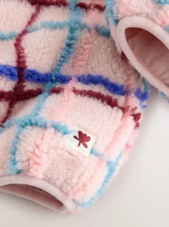 Next Imprimé quadrillage rose - Polaire zippée (3mois-7ans) Clearance