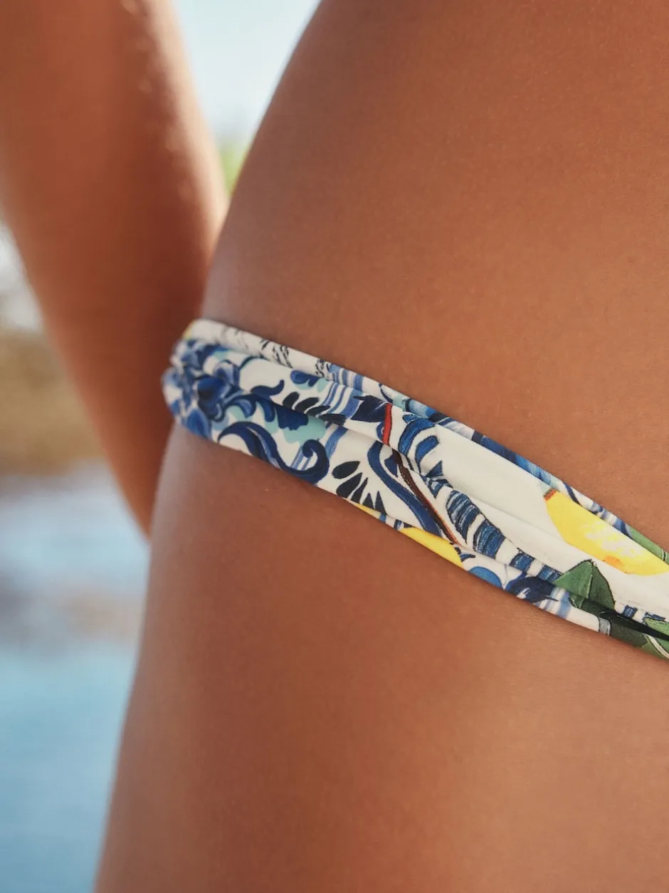 Next Imprimé sardine en porcelaine Bleu/Blanc - Bas de bikini Hot