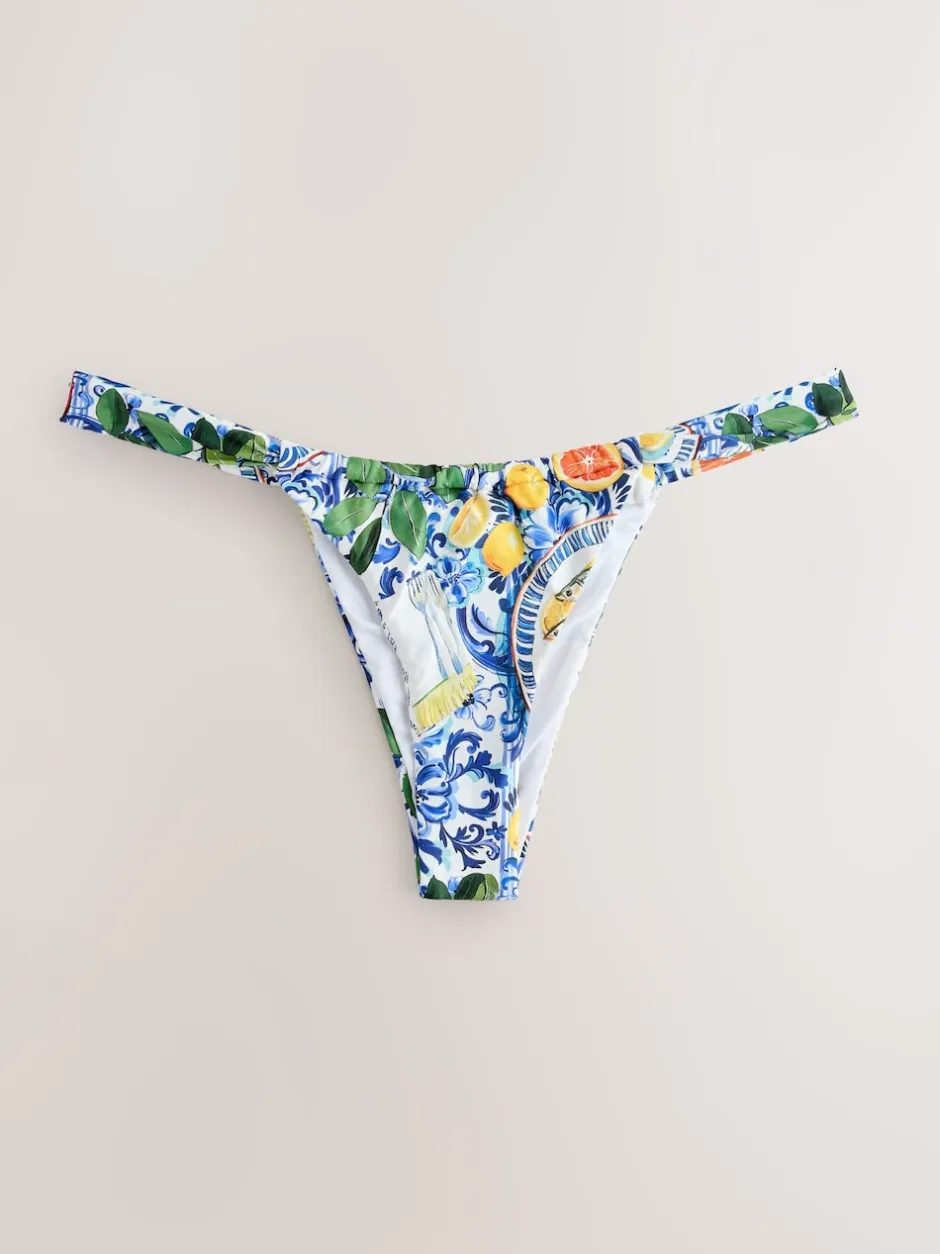 Next Imprimé sardine en porcelaine Bleu/Blanc - Bas de bikini Hot