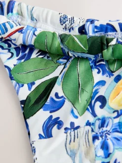 Next Imprimé sardine en porcelaine Bleu/Blanc - Bas de bikini Hot