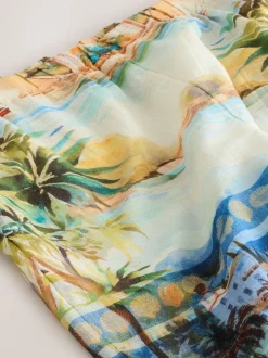 Next Imprimé scénique - Short à taille élastique en lin Clearance