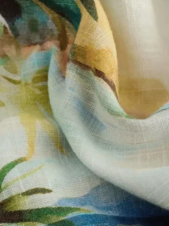 Next Imprimé scénique - Short à taille élastique en lin Clearance