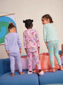 Next Imprimé violet à chat - Lot de 3 pyjamas Snuggle (9mois-10ans) Sale