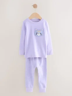 Next Imprimé violet à chat - Lot de 3 pyjamas Snuggle (9mois-10ans) Sale