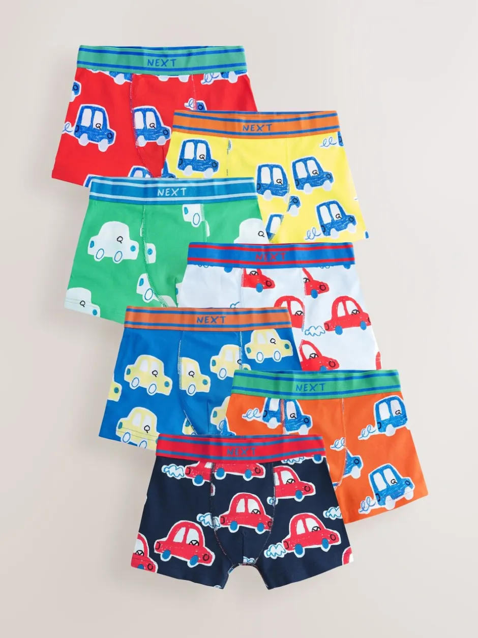 Next Imprimé voiture multicolore - Boxers 7 Pack (1.5-12ans) Outlet